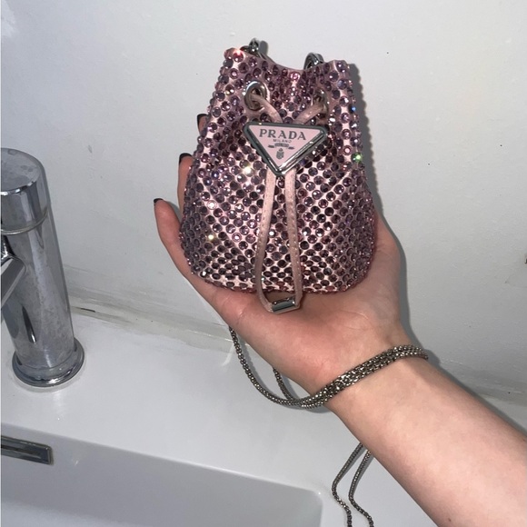 Prada Embellished Satin Mini Pouch - Picture 6 of 7